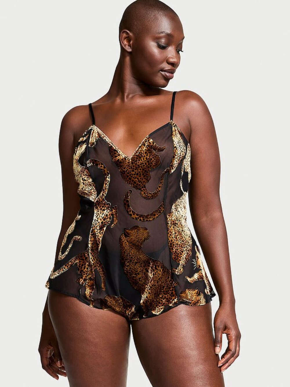 Victoria's Secret Lingerie SIZE S Leopard Burnout Romper One Piece Bodysuit $80